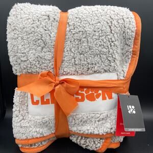 NEW Clemson NCAA Frosty Fleece Blanket Logo Brands 50x60 GO TIGERS!